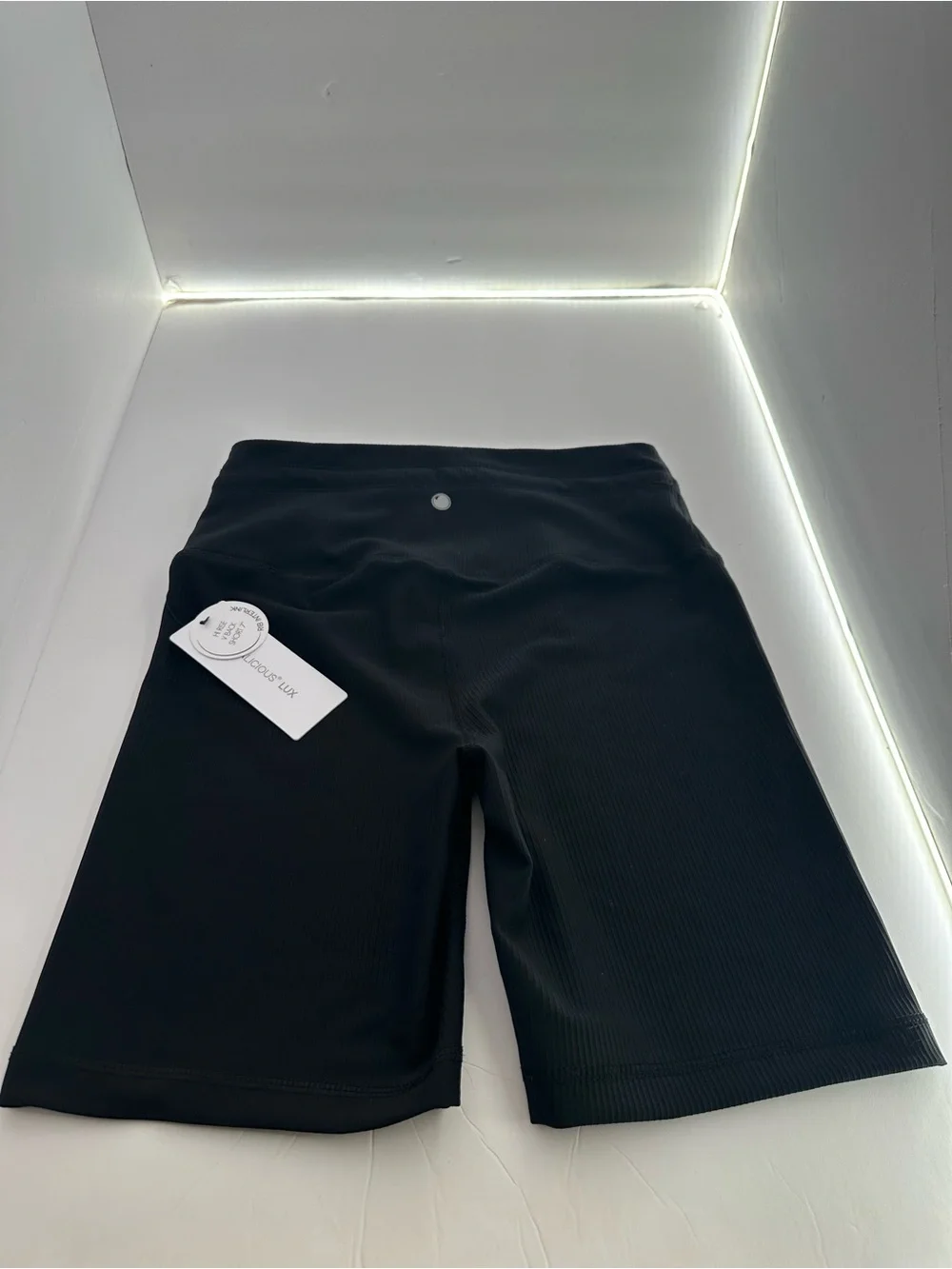 NWT Yogalicious Black Ribbed High-Rise Bike Shorts